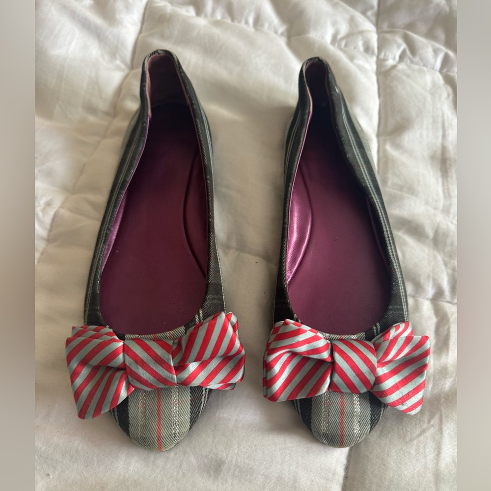 Coach Ballet slipper striped with bow